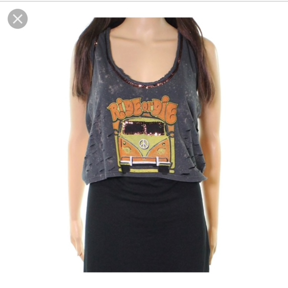 Size L Sugar Sequin 70’s Inspired Tank